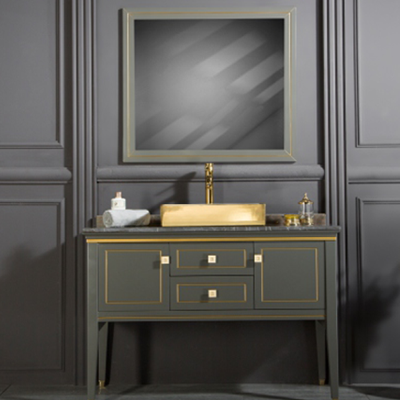 0000306 Manhattan 48 Anthracite Gold Bathroom Vanity 