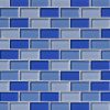 BLUE BLEND GLASS 1X1X8MM Glass Backsplash Tile