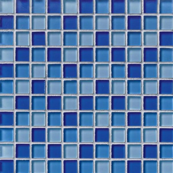 BLUE BLEND GLASS 1X1X8MM Glass Backsplash Tile