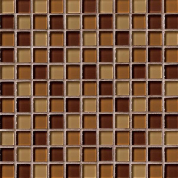 BROWN BLEND GLASS 1X1X8MM Glass Backsplash Tile