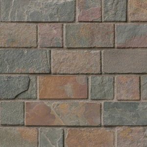 California Gold Tumbled Brick Pattern Mesh Backsplash Tile