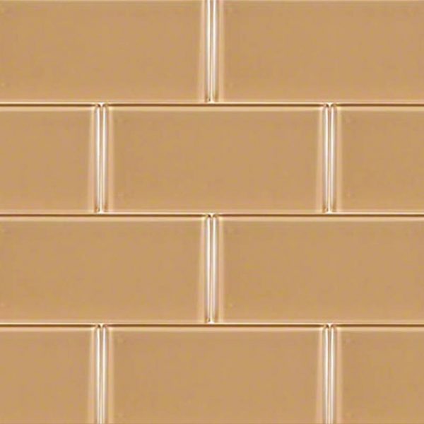 Caramel Glass Subway Backsplash Tile 3x6