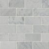 Carrara White Basketweave Pattern Polished Tile