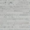 Carrara White Basketweave Pattern Polished Tile