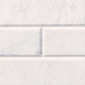 Carrara White Subway Tile Polished Beveled 4x12