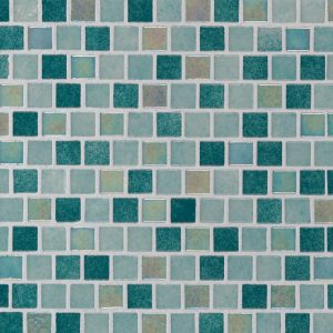 Carribean Jade 1x1x4mm Staggered  Glass Backsplash Tile