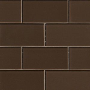 Cinnamon Glass Subway Backsplash Tile 3x6