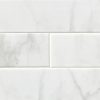 Classique White Carrara Glossy 4X16 Bev