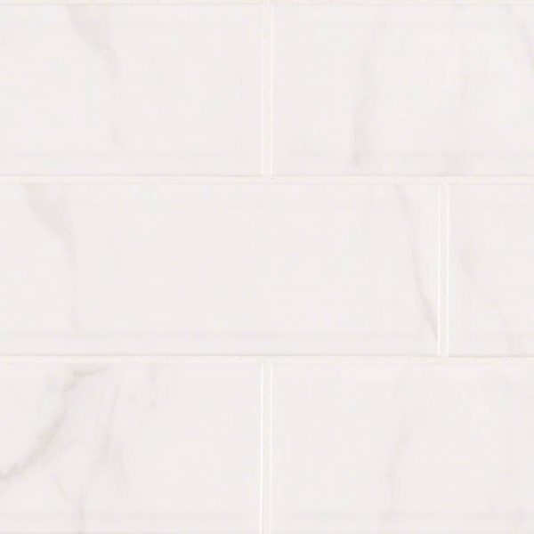 Classique White Carrara Glossy 4X16 Bev