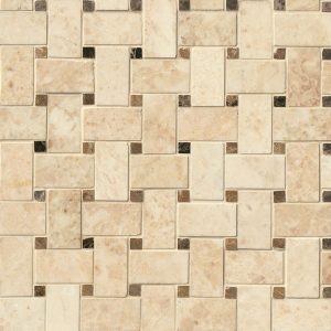 Crema Cappuccino Basketweave Pattern Polished