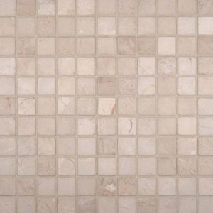 Crema Marfil 1x1 Tumbled in 12x12 Mesh