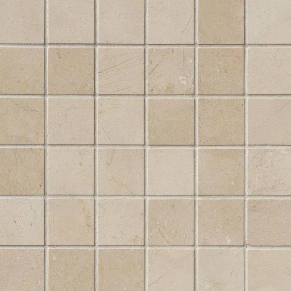 Crema Marfil 2x2 Polished in 12x12 Mesh