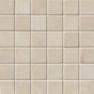 Crema Marfil 2x2 Tumbled in 12x12 Mesh