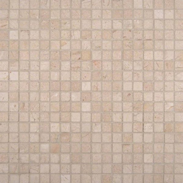 Crema Marfil 5/8x5/8 Polished in 12x12 Mesh