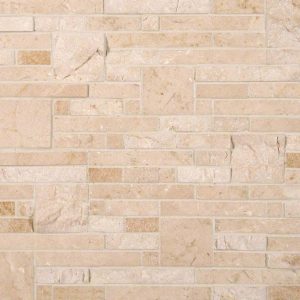 Crema Opus Polished and Splitface Pattern Backsplash Tile