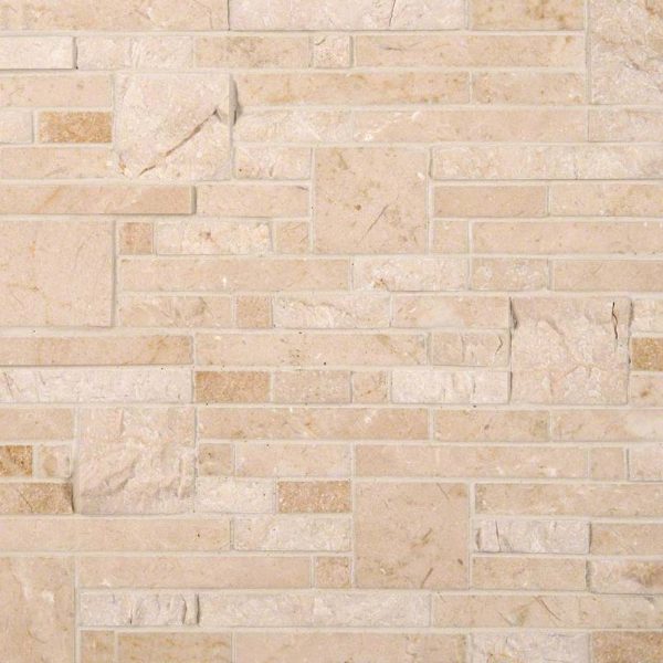 Crema Opus Polished and Splitface Pattern Backsplash Tile