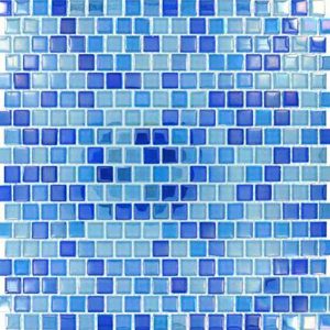 Dark Blue Blend  Glass Backsplash Tile