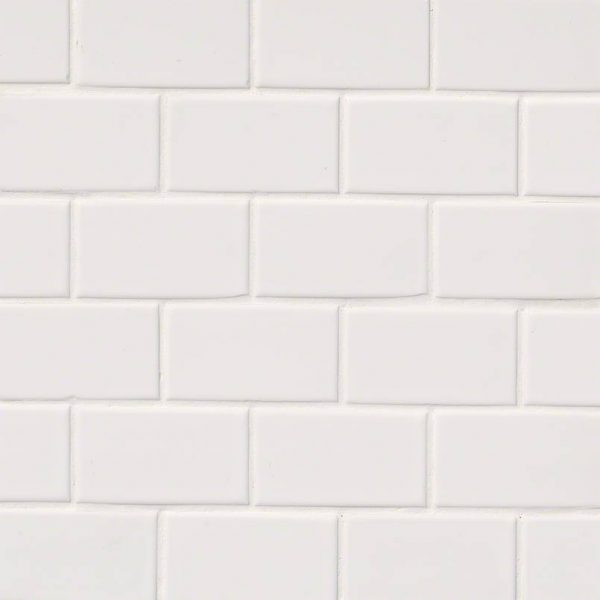 Domino White Glossy Subway Tile 2x4