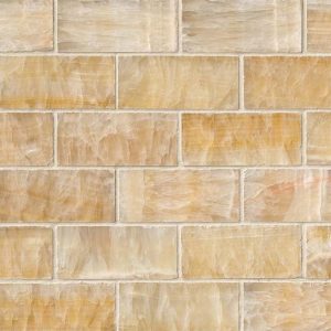 Giallo Crystal Onyx Subway Tile 2x4