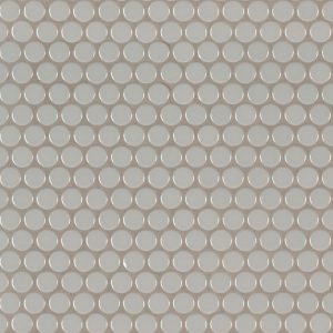 Gray Glossy Penny Round Mosaic