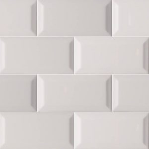 Gray Glossy Subway Tile Beveled 3x6