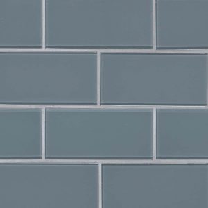 Harbor Gray Subway Tile 3x6x8mm Glass Backsplash Tile