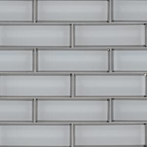 Ice Bevel Subway 2x6x8mm Glass Backsplash Tile