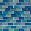 Iridescent Blue Glass Pool Backsplash Tile