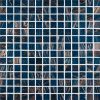 Iridescent Blue Blend Glass Brick Pattern Pool Backsplash Tile