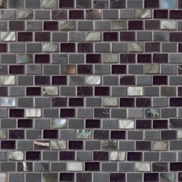 Midnight Pearl Mini Brick Pattern 8mm Metal Tile